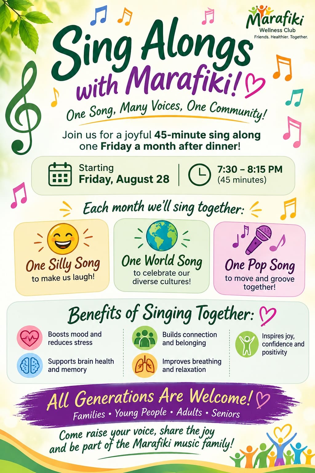 Sing Alongs with Marafiki flyer